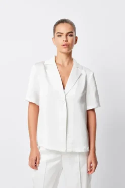 Adrift One Button Shirt White