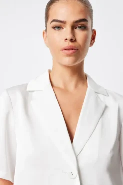 Adrift One Button Shirt White
