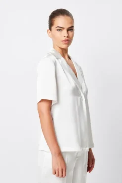 Adrift One Button Shirt White