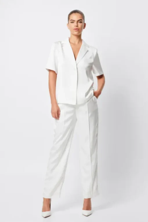 Adrift One Button Shirt White