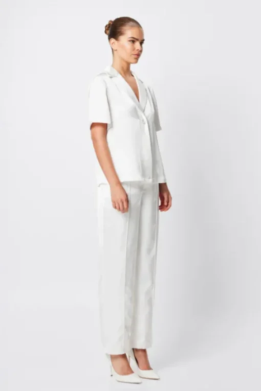 Adrift One Button Shirt White