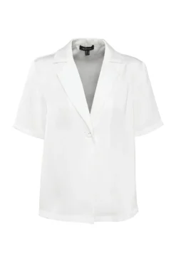 Adrift One Button Shirt White