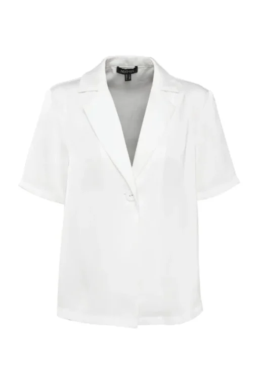 Adrift One Button Shirt White