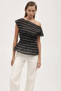 Aida Top Black Stripe