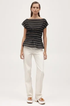 Aida Top Black Stripe