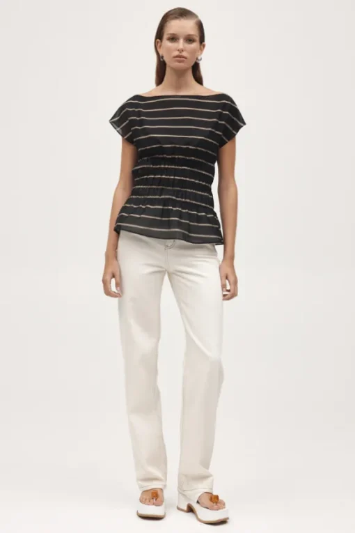 Aida Top Black Stripe