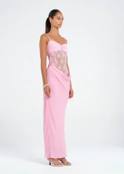 Akio Maxi Dress Peony Pink
