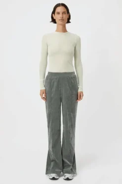 Aneta Velour Track Pant Agave