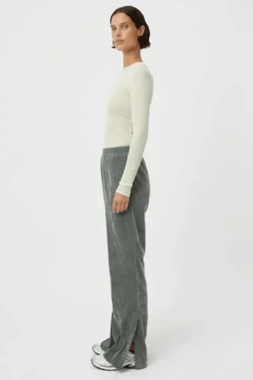 Aneta Velour Track Pant Agave