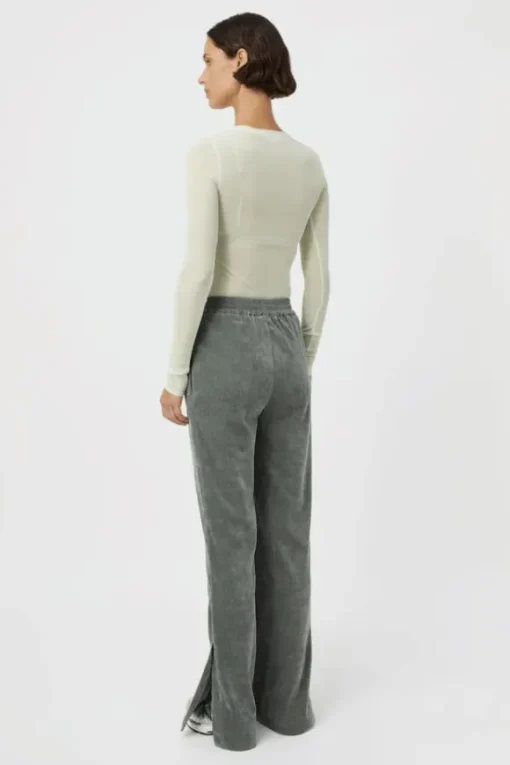 Aneta Velour Track Pant Agave