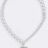 Bubble Heart Chain Silver