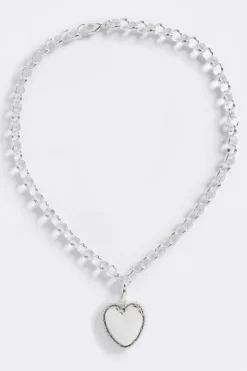 Bubble Heart Chain Silver