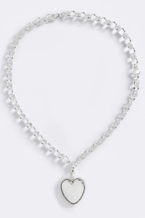 Bubble Heart Chain Silver