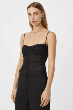Camille Lace Bodysuit Black