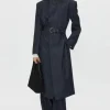Clemence Blazer Coat Navy Pinstripe