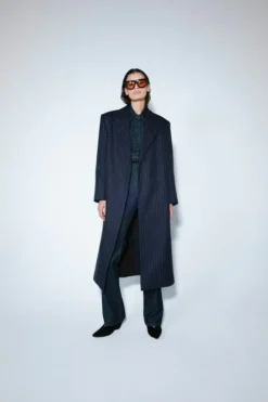 Clemence Blazer Coat Navy Pinstripe