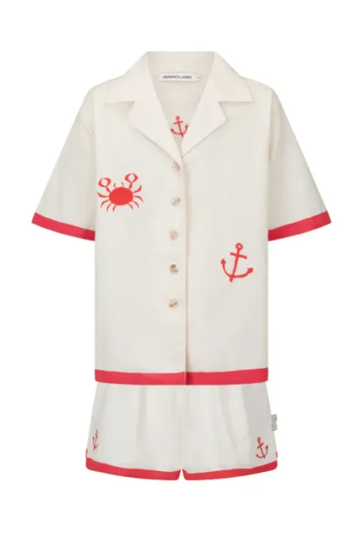 Del Mar Shirt Set Lobster Red