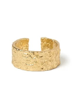 Eros Gold Textured Ring Large
