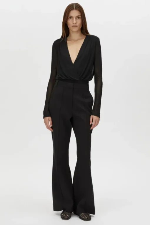 Ervina V Neck Bodysuit Black