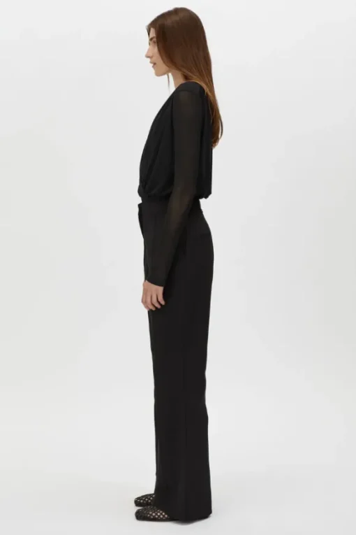 Ervina V Neck Bodysuit Black