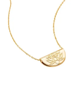 Gold Lotus Short Necklace