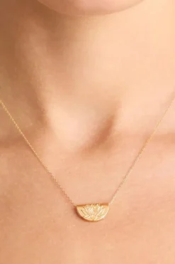 Gold Lotus Short Necklace