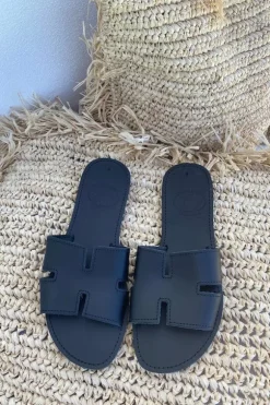 H Sandals Black