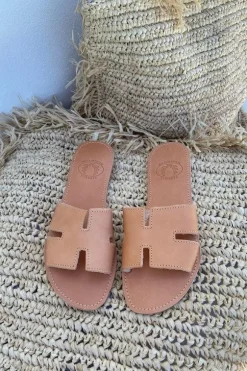 H Sandals Tan