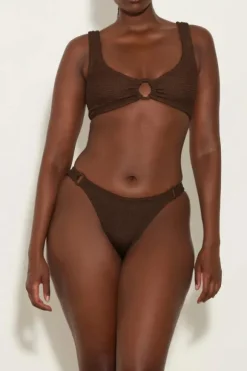 Hallie Bikini Metallic Chocolate