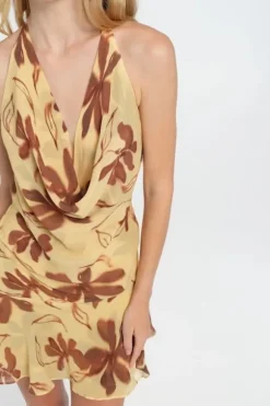 Harlow Halter Dress Butter Floral
