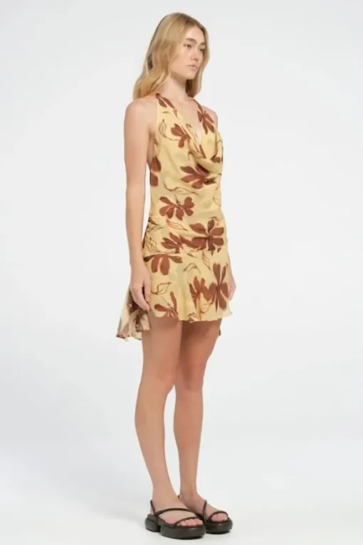 Harlow Halter Dress Butter Floral