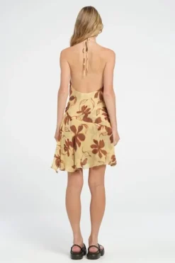 Harlow Halter Dress Butter Floral