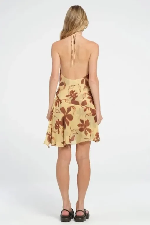 Harlow Halter Dress Butter Floral