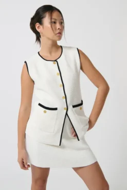 Helena Gilet Contrast White/Black