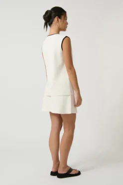 Helena Gilet Contrast White/Black