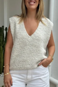 Izara Knit Vest Stone