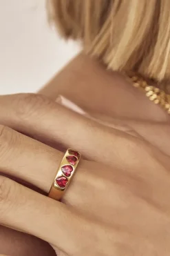 J'adore Gold Ring Red