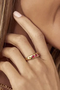 J'adore Gold Ring Red