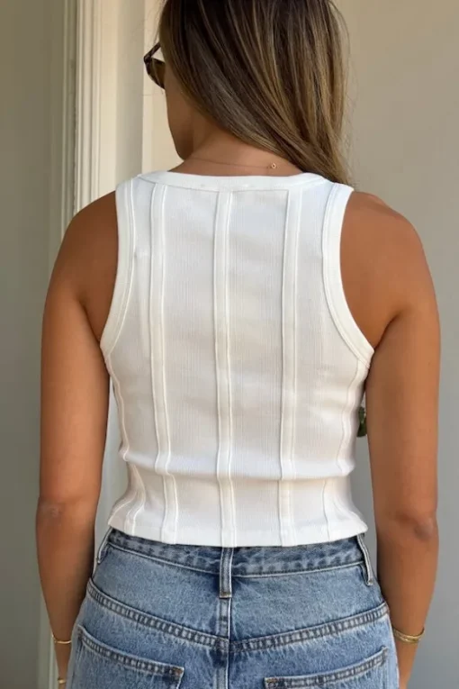 Josie Corset Tank White