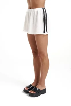 Knit Shorts Cream/Brown Strip