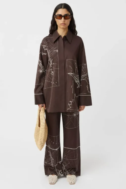 Laguna Shirt Chocolate Map Print