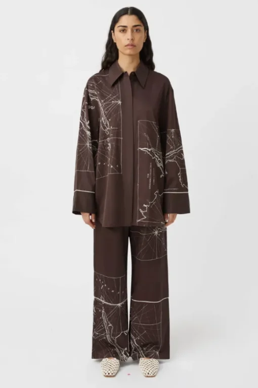 Laguna Shirt Chocolate Map Print