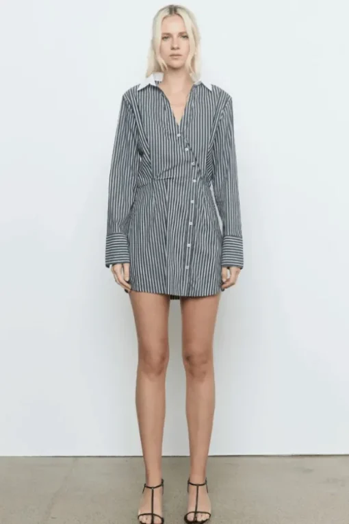 Laia Shirt Dress Black Stripe