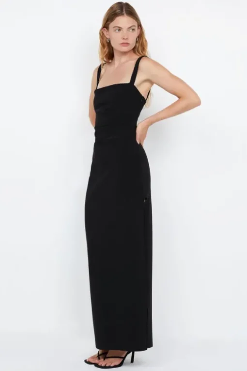 Leora Tuck Maxi Dress Black