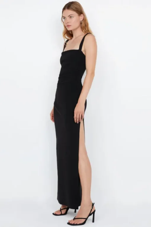 Leora Tuck Maxi Dress Black