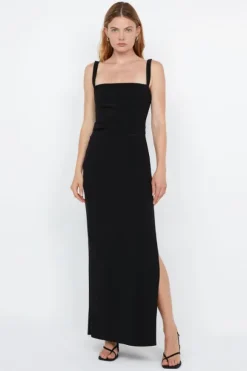 Leora Tuck Maxi Dress Black