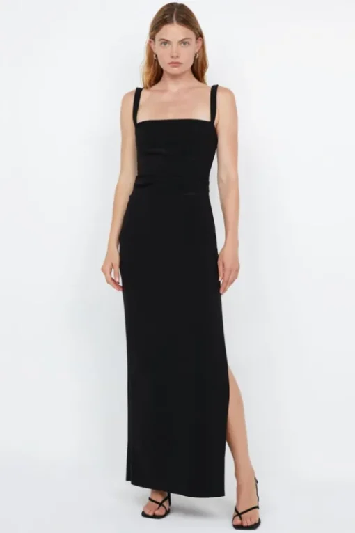 Leora Tuck Maxi Dress Black