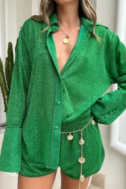 Lumiere Sleeves Shirt Emerald Green