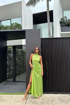 Lumiere Turtleneck Dress Lime