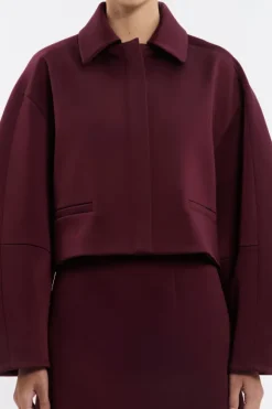 Merlot Cropped Jacket Burgundy